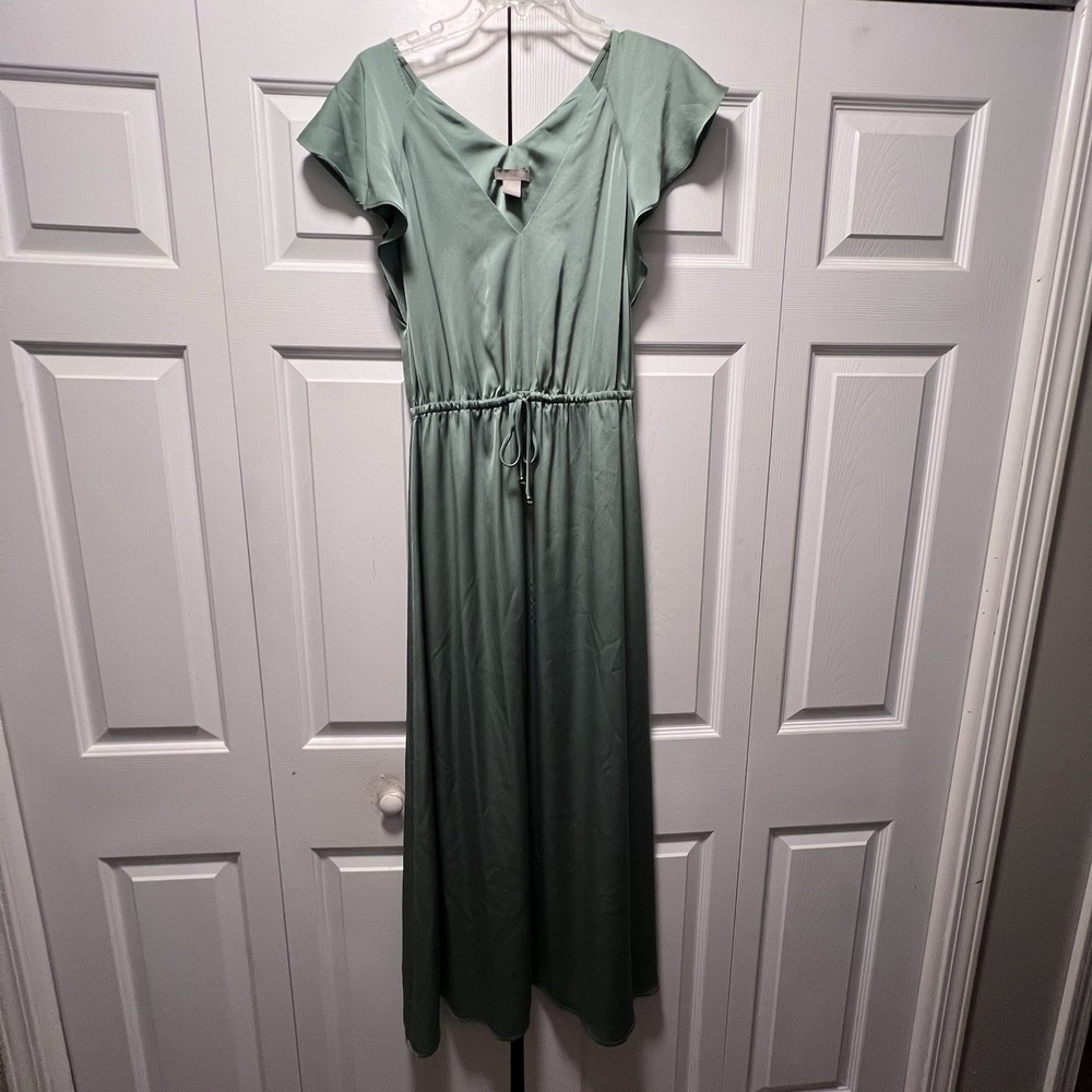 H&M Womens Seafoam Green Long Butterfly Sleeved Dress Size Small